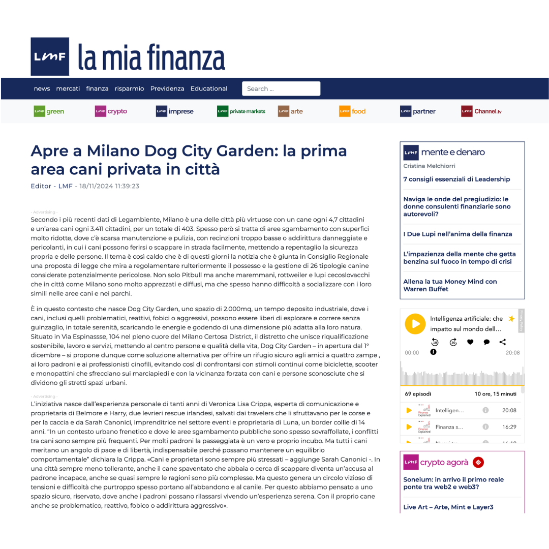 La Mia Finanza, 18 novembre 2024